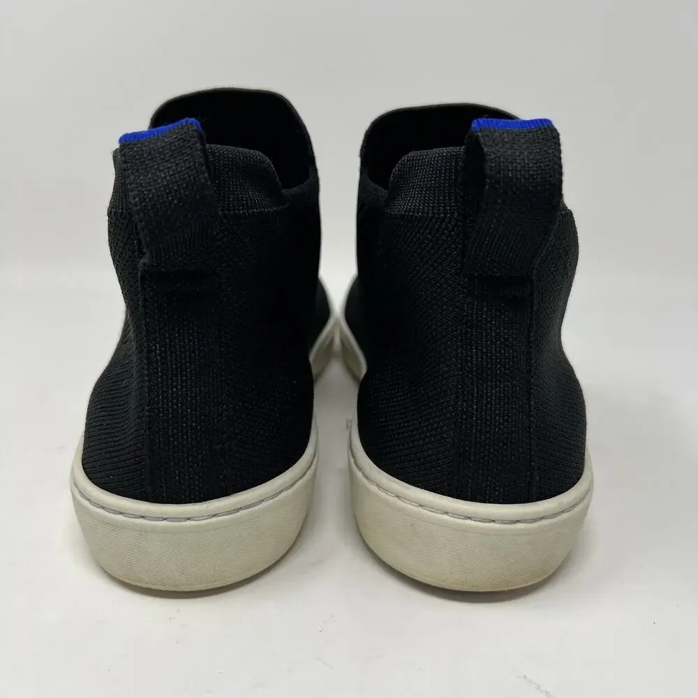 Rothy's Chelsea Sneakers Womens Size 10.5 Black Knit Pull On Shoes Boots Booties